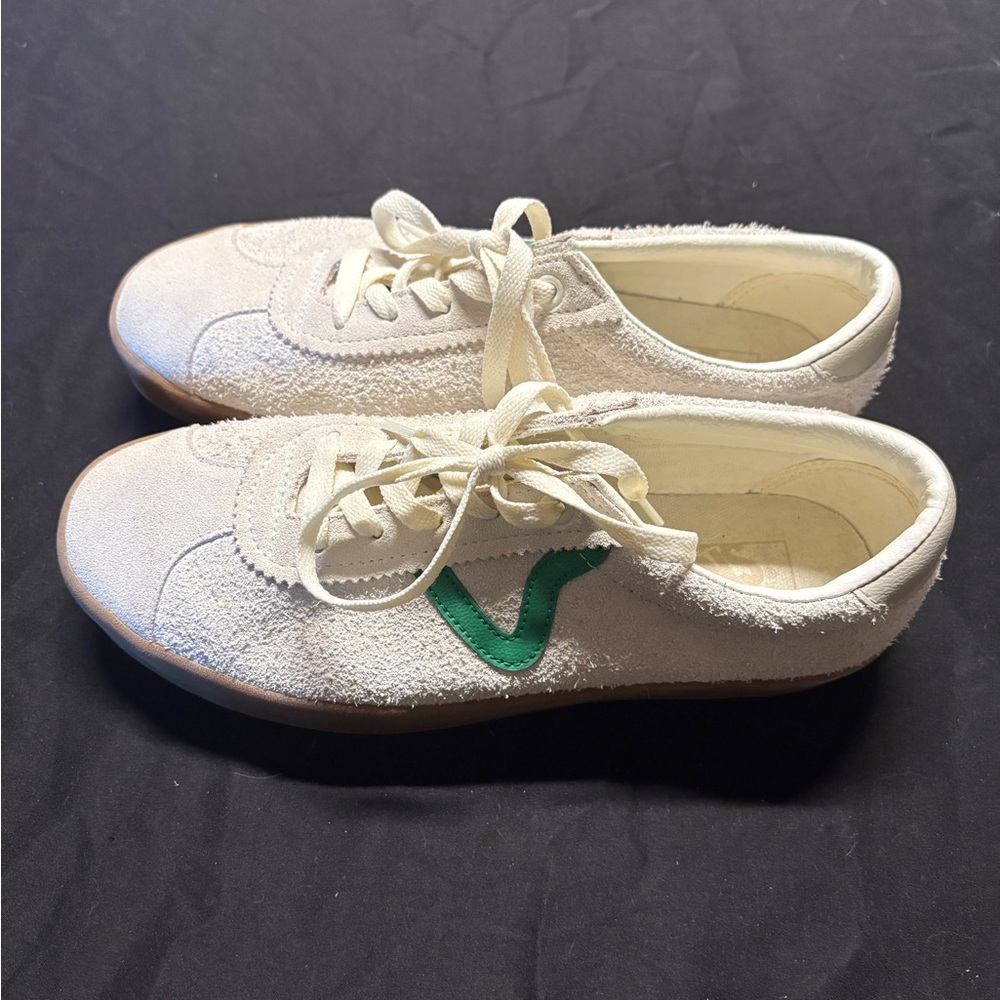 White and Green Vans Sport Low
